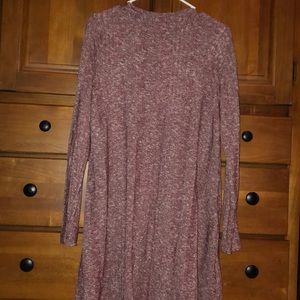 Mock neck, long sleeve midi dress